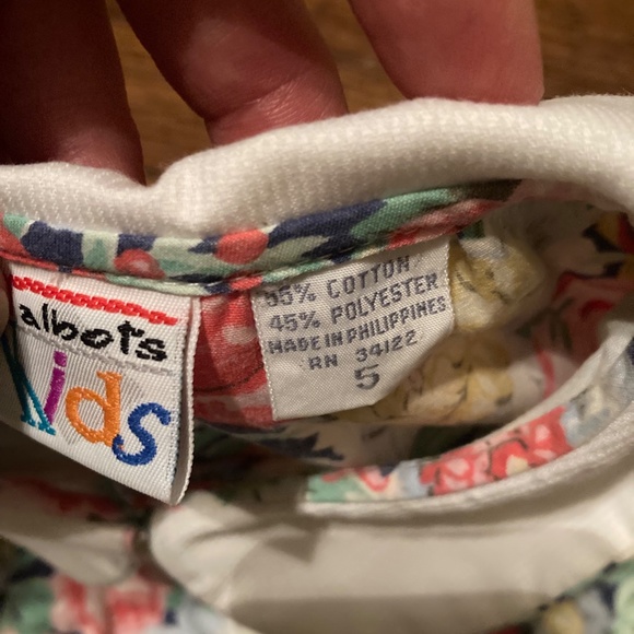 Talbots Kid Floral Dress with Peter Pan Collar Size 5 Short Sleeve - Picture 3 of 7